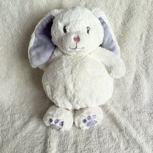 Little Miracle White Bunny Rabbit Plush Purple Ears Round Tummy 11" Costco #2